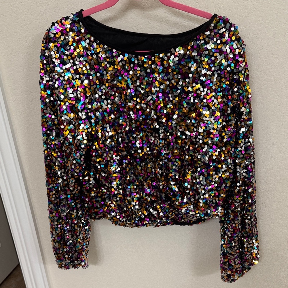 Dazzling Multicolor Sequin Blouse